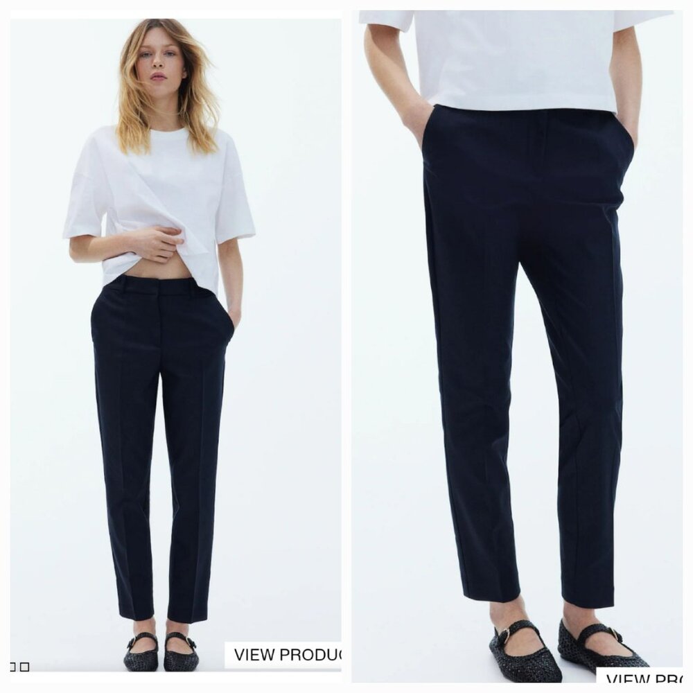 H&M Navy Blue Slacks Trousers Dress Pants Women's Size 10